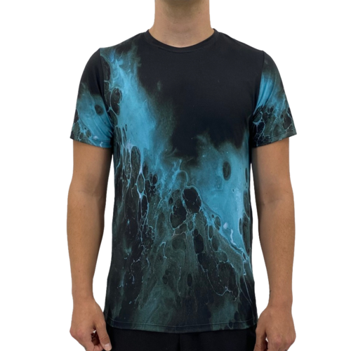 Load image into Gallery viewer, Black Blue Splash Men&#39;s T-shirt
