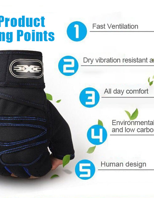 Load image into Gallery viewer, Men Gym Gloves Half Finger Cycling Gloves Pro Fitness Weight Lifting
